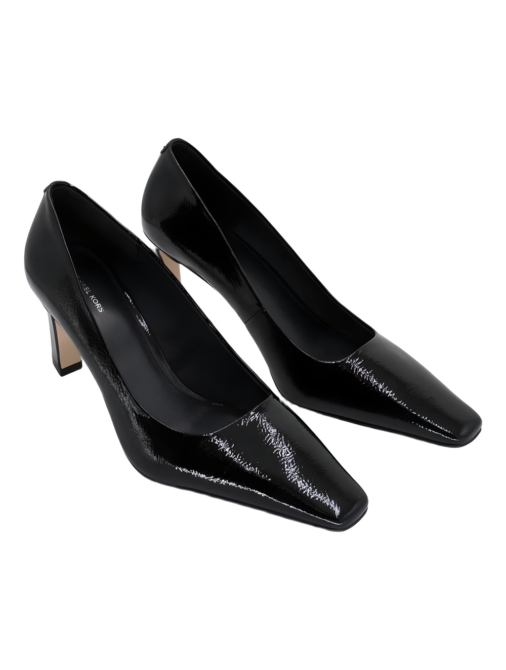 Michael Kors Darrah Pointed Toe Crinkled Patent Leather Pump Black Size 10M - Picture 4 of 6